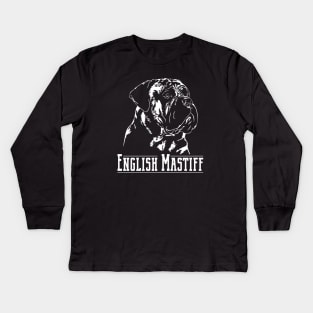 Funny Proud English Mastiff dog portrait Kids Long Sleeve T-Shirt